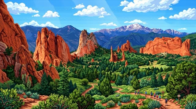Pixelated view of Colorado Springs